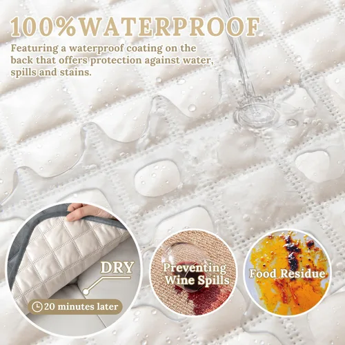 Vista 2 de HDCAXKJ Funda impermeable para sofá modular esquinero, de terciopelo en forma de L, para mascotas, perros, suave, resistente, en forma de U, juego