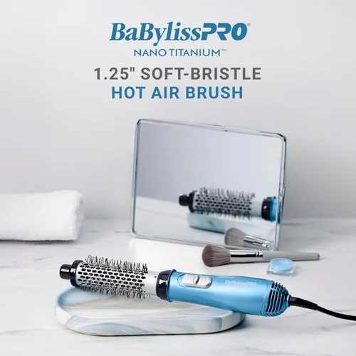 Vista 2 de BaBylissPRO Cepillo de aire caliente de cerdas suaves de 1 1/4" para peinar el cabello