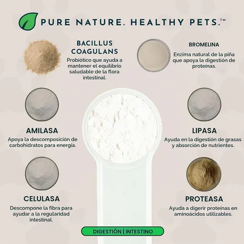 Vista 3 de Animal Essentials Enzimas vegetales y probióticos - Suplemento de absorción de nutrientes digestivos para perros y gatos, mezcla de enzimas