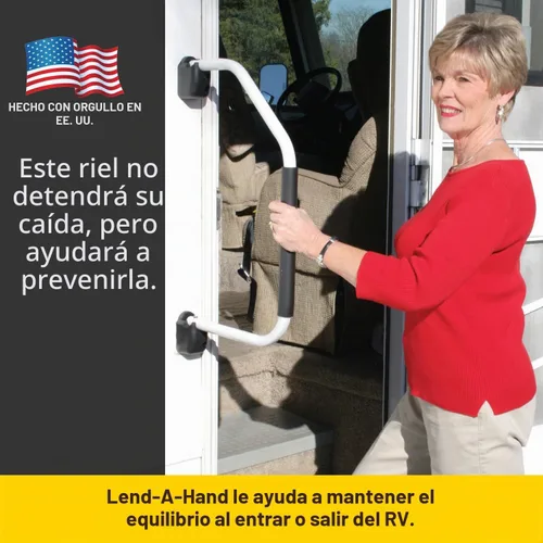 Vista 3 de Stromberg Carlson (AM-200) Lend-A-Hand. Manija de asistencia blanca con agarre de espuma