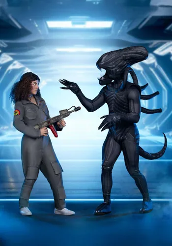 Vista 3 de Disfraz Premium de Alien Xenomorph para Adultos Talla Plus Multicolor