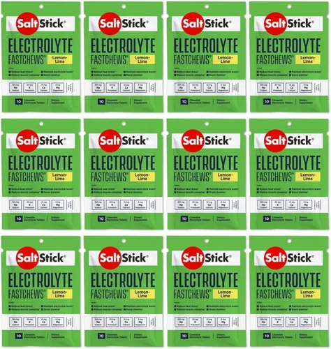 Vista 12 de SaltStick Electrolyte FastChews Green Apple - 12 paquetes resellables/120 unidades Chewable electrolyte tablets that start working in 45 seconds.