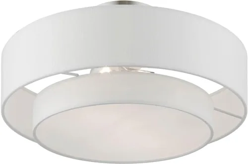 Vista 5 de Livex Iluminación, 47153-91, Meridian, Semi-Flush, Níquel Cepillado
