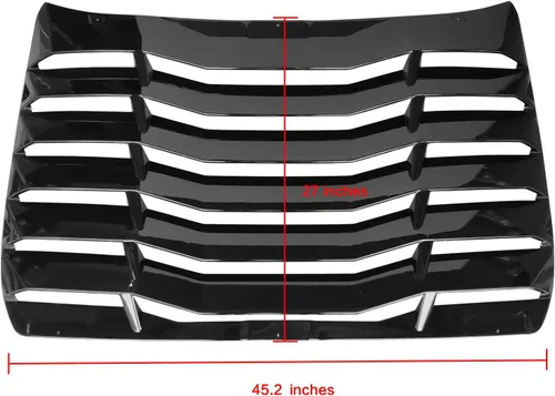Vista 4 de IKON MOTORSPORTS, Rejillas de ventana trasera compatibles con Honda Civic Sedan 2016-2021, estilo IKON color negro brillante, cubierta solar ABS