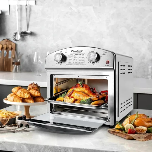 Vista 5 de Plum Chef Freidora de aire, 13 cuartos de galón de convección multifuncional horno tostador de aire combinado, circulación de aire caliente de 360°