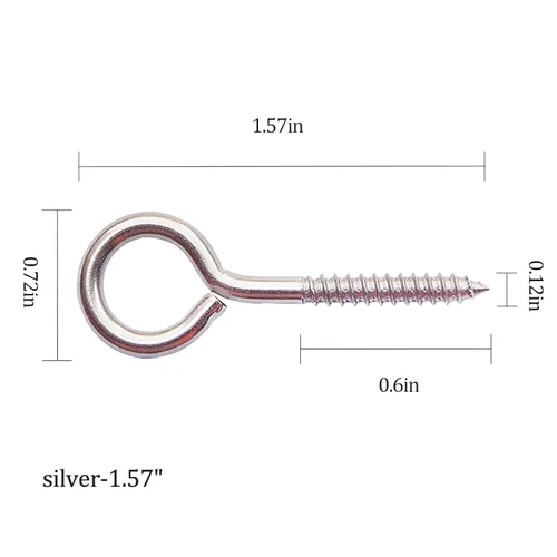 Vista 2 de 30 ganchos de techo de acero inoxidable con tornillo, tornillos de ojo para colgar luces de Navidad al aire libre, Navidad, Acción de Gracias