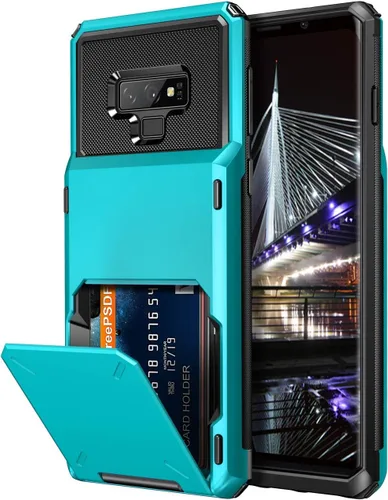 Vista 30 de Vofolen Funda tipo cartera para Galaxy Note 8 con soporte para tarjeta de crédito, bolsillo de 4 ranuras, puerta abatible, antiarañazos, de doble