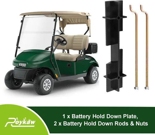 Vista 3 de Roykaw EZGO - Placa de retención de batería con kit de varillas para carrito de golf eléctrico TXT 1994 en adelante de 36 voltios, reemplaza al OEM
