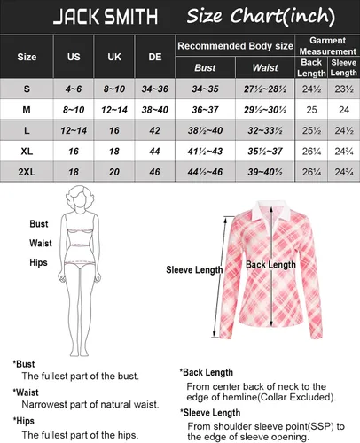 Vista 5 de JACK SMITH Polo de golf de manga larga para mujer, cuello en V, atlético, para tenis, absorbe la humedad