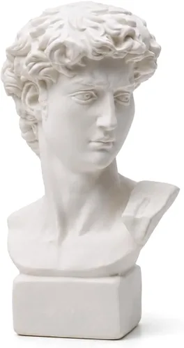 Vista 8 de Estatua de Busto de Resina de 2.95 Pulgadas Figurillas de Yeso Mini Escultura de Decoración del Hogar Blanca para Aficionados al Arte-Artemis