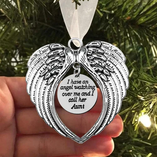 Vista 8 de Adorno conmemorativo de Navidad, Una parte de mi corazón está en el cielo, colgante para árbol de Navidad, regalos conmemorativos por pérdida