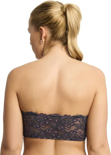 Vista 2 de Miley - Bralette de encaje halter para mujer, sin acolchado y sin forro, brasier de cuello alto inalámbrico, lencería perfecta con abertura ajustable
