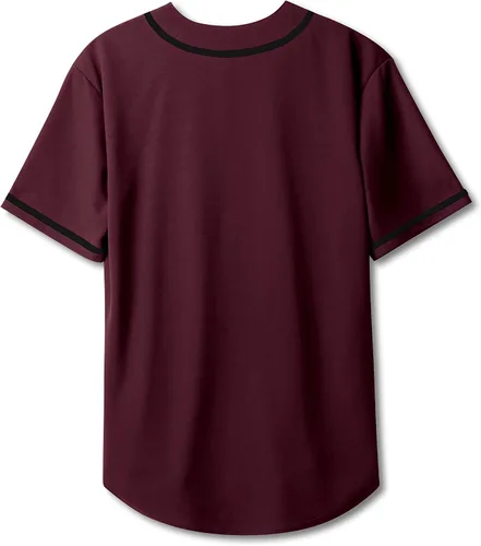 Vista 4 de Hat and Beyond Camiseta de béisbol con botones para hombre, uniformes deportivos de equipo activo