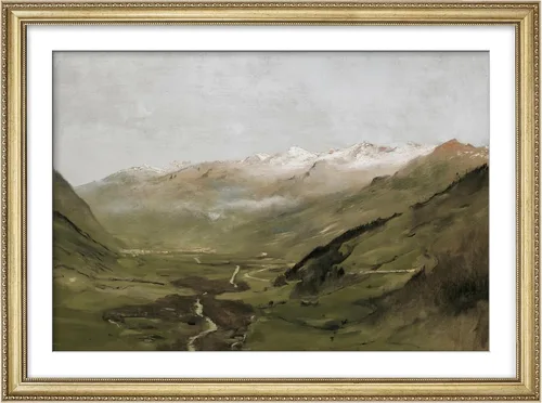 Vista 135 de MUDECOR Lienzo enmarcado prémium para pared, pinos nevados en bosque de invierno, ilustraciones modernas, arte contemporáneo, escénico, divertido