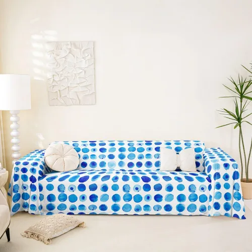 Vista 15 de Erosebridal Funda de sofá de lunares de 71 x 91 pulgadas, funda de sofá con lunares geométricos, funda de sofá moderna de estilo rústico con Blanco