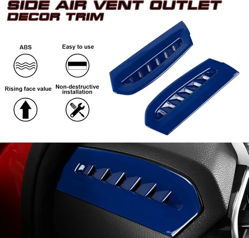 Vista 2 de Xotic Tech - Cubierta de salida de CA para consola lateral de salpicadero, color azul, compatible con Toyota Camry 2018-2024
