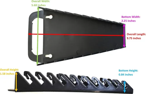Vista 3 de JSP Manufacturing Bandeja organizadora de llaves de plástico portátil con 10 herramientas (1, negro)