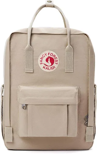 Vista 14 de KALIDI Mochila casual para laptop de 15 pulgadas, mochila clásica para campamento, viajes, exteriores, cuadrada, mochila para universidad, Verde