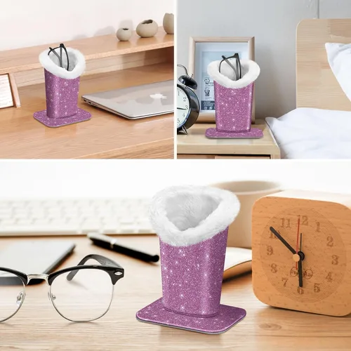 Vista 201 de Fintie Soporte para anteojos forrado de felpa con base magnética, estuche de cuero vegano prémium para lentes