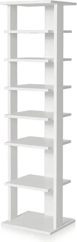 Vista 9 de DORTALA Zapatero vertical de 7 niveles, organizador de almacenamiento alto y estrecho para zapatos, torre de zapatos delgada independiente