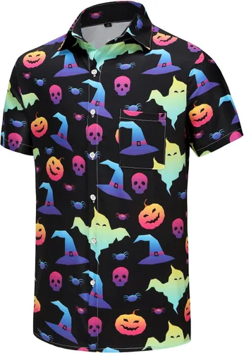 Vista 205 de KYKU - Camisa hawaiana funky para hombre, ropa tropical para vacaciones en Palm Beach