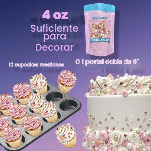 Vista 8 de Manvscakes, chispas rosas, para San Valentín, chispas para pastel, sin gluten, galletas, chocolate, fondant, cobertura de princesa, helado, Rosa Azul