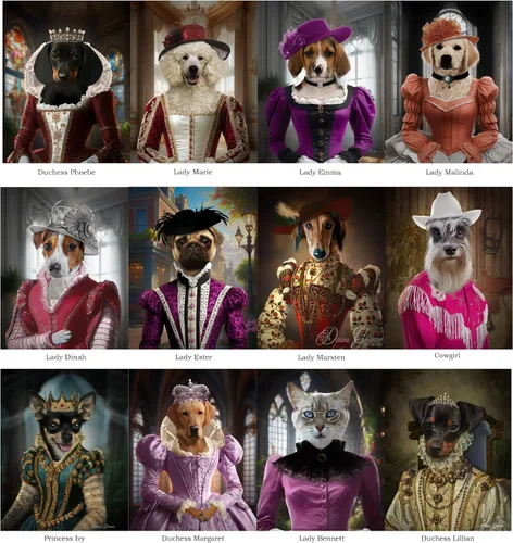 Vista 6 de Kamikaze Dogfight Pilot Costume Digital Oil Dog Cat Portrait from Your Photo - Lifelike Pet Dog Cat Art - Custom Pet in Costume Painting On Canvas