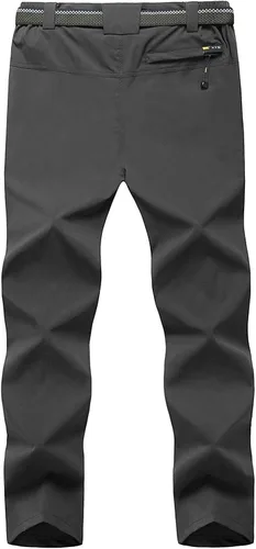 Vista 2 de TBMPOY Pantalones de senderismo y montaña, ligeros, impermeables, con cinturón, secado rápido, para hombres