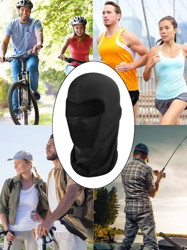 Vista 7 de 9 piezas de pasamontañas de verano transpirable protección contra el polvo cuello bufanda de cara completa para actividades al aire libre