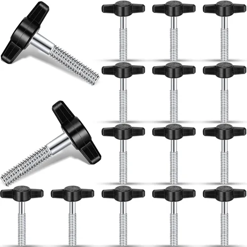 Vista 10 de Tandefio 16 piezas tornillos de mariposa de acero inoxidable de 1/4"-20 x 1" con perilla de ala en T de aluminio ajustable, tornillo de mariposa