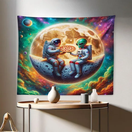 Vista 80 de Ambesonne Tapiz Trippy, vista panorámica de la cascada con bosques de ensueño y mandala oriental psicodélico, decoración de tela para colgar
