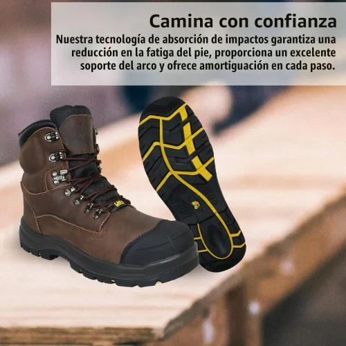 Vista 7 de WOLF Work Boot 100% Waterproof Genuine Leather Oil, Impact, Compression & Puncture Resistant Electrical Hazards Non-Slip Sole Padded