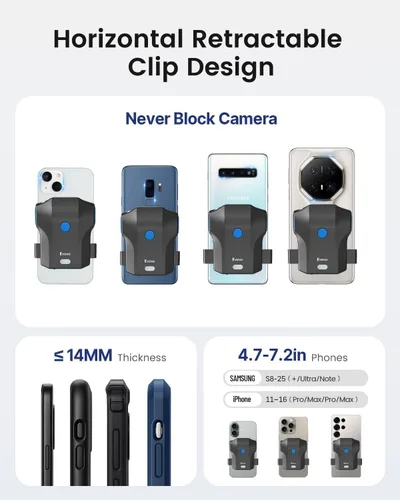 Vista 5 de Eyoyo Escáner de código de barras 2D para teléfono: Escáner portátil de código QR Bluetooth 1D con indicador de nivel de batería, lector de código