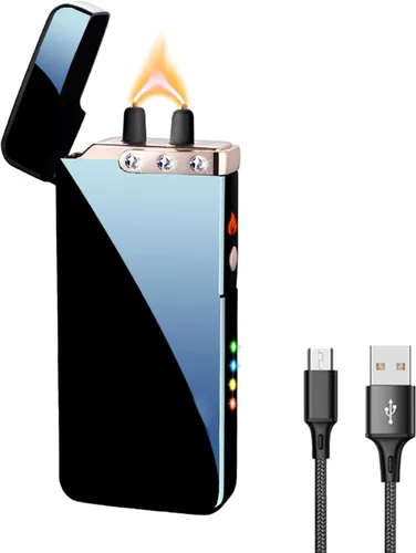 Vista 10 de GADATOP Encendedor eléctrico recargable USB, encendedor creativo personalizado, encendedores de plasma, luces LED de indicador de batería LED