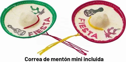 Vista 3 de 12 Mini Fiesta Sombrero, 3 pulgadas de ancho Mini sombreros (12)