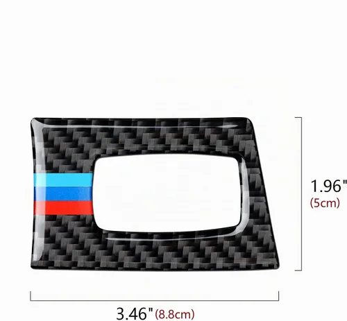 Vista 8 de Calcomanía de fibra de carbono para marco del botón de arranque del motor del coche, cubierta decorativa compatible con BMW E90 E92 E93 2006 2007