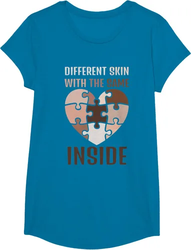 Vista 35 de Camiseta con texto en inglés "Black History Month Different Skin With The Same Love Inside