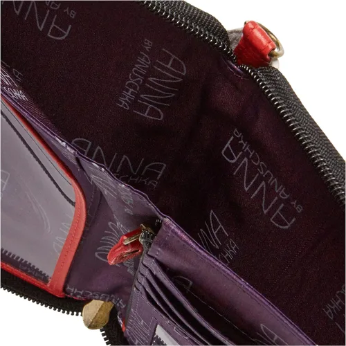 Vista 5 de Anna by Anuschka Pulsera organizadora de pasaporte de piel auténtica pintada a mano para mujer