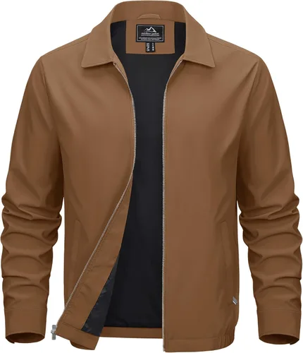 Vista 16 de MAGCOMSEN Chaquetas Ligeras para Hombre con Cremallera Completa Abrigo Ligero Chaqueta de Cuello Extendido Chaqueta Cortavientos Casual