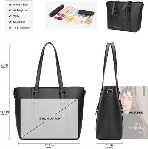 Vista 4 de Bolsos y bolsos de mano para mujer, bolso de hombro con asa superior, bolso de dama