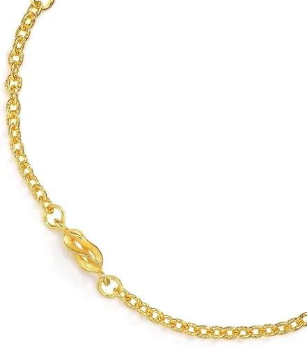 Vista 4 de CHOW SANG SANG 999.9 - Colección de regalos chinos de oro de 24 quilates, precio por peso, pulsera de cadena lisa de oro de 0.13 oz para mujer