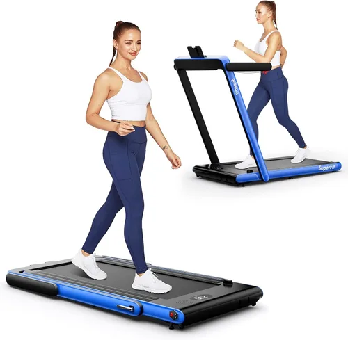 Vista 13 de GYMAX Almohadilla para caminar, 2 en 1, instalación gratuita debajo del escritorio, con monitor LED, aplicación inteligente/control remoto y altavoz