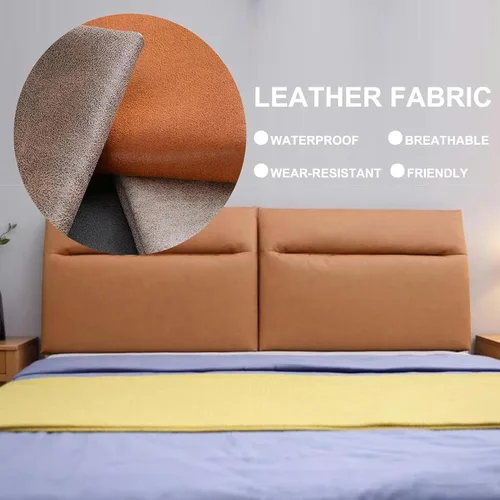 Vista 3 de Cojín de cuero para cabecero, almohada de pared para respaldo de cama, almohada de lectura, almohada de cuña de soporte grande para sofá cama