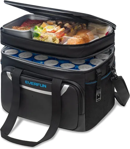 Vista 15 de EVERFUN Pequeña bolsa más fresca 24 latas doble cubierta impermeable Negro