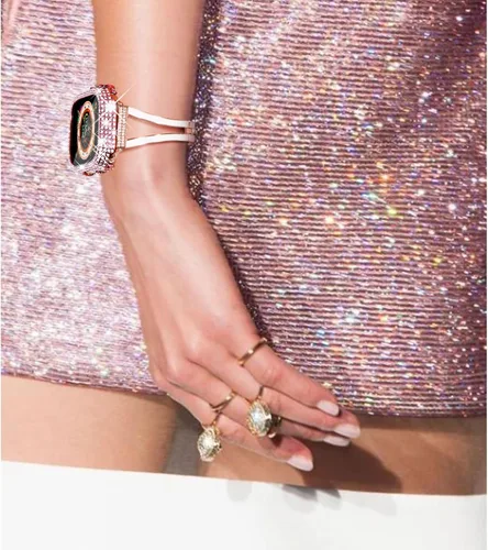 Vista 244 de Surace Bling - Carcasa con protector de pantalla para Apple Watch Series 3, 2, 1 de 1.496 pulgadas