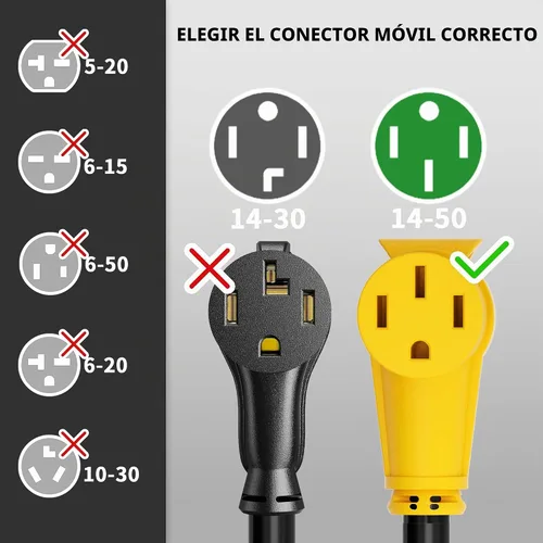 Vista 2 de POWGRN Cable adaptador RV de 50 amperios a 110 de 12 pulgadas, amarillo