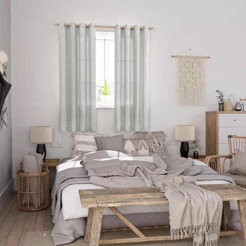 Vista 212 de BGment Cortinas de Lino Beige de 63 Pulgadas de Largo 2 Paneles - Tratamientos para Ventanas con Textura de Arpillera Filtrantes de Luz Cortinas B