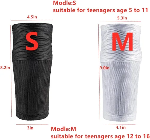 Vista 2 de Soccer Shin Guards Sleeves for Kids Youth - Sleeves for 3-15 Years Old Boys and Girls for Football Games, Sleeves with Optimized Insert Pocket for