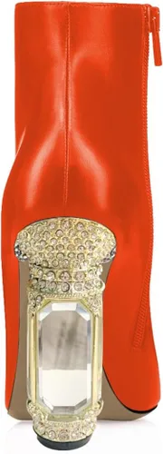 Vista 16 de FSJ Botas de tacón alto con punta puntiaguda para mujer, con tacón alto, con cremallera lateral brillante, estilo casual, para uso diario, zapatos