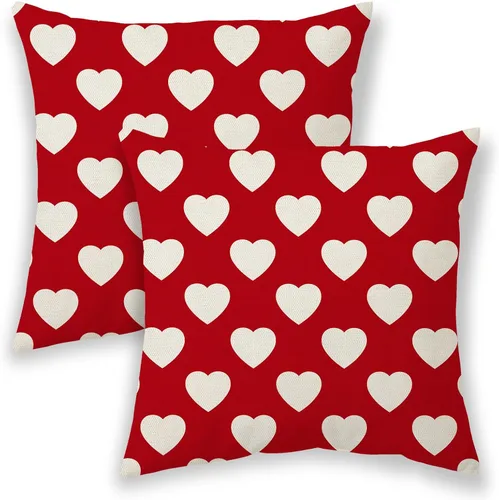 Vista 41 de Fundas de almohada de Navidad de 16 x 16 pulgadas, almohadas decorativas de Navidad con copos de nieve dorados, blancos y rojos para sofá, fundas